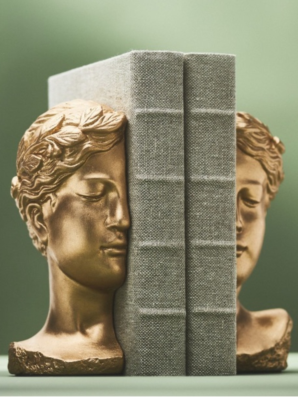 Anthropologie Glenda Gold Sculpted Bust Bookends
